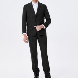 Men's Suits Men 2 Piece Suit Outfit Professional Casual Blazer & Straight Leg Pant Slim Fit Solid Color Business Formal