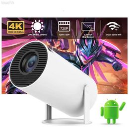 Projectors Projectors HY300 Home Theatre Projector 4K HD Android 11 Dual WIFI 6.0 120 ANSI BT5.0 1080P 1280*720P Cinema Outdoor Portable Projector L230921 L230923