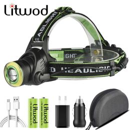 Head lamps XM-L COB Led Headlamp Zoom Headlight 18650 Battery USB Rechargeable for Fishing Head Flashlight Lamp Torch Waterproof Light HKD230922