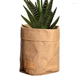 Storage Bags Kraft Paper Flower Pot Grocery For Food Washable Bag Heavy-Duty Reusable