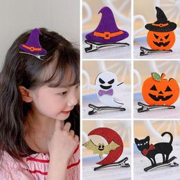 Hair Accessories 1PC Cute Pumpkin Ghost Hairpin Girls Adult Y2K Halloween Cloth Clips For Women Boutique Supplies