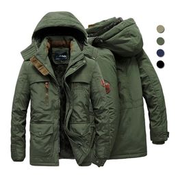 Men s Jackets Winter Men Fleece Warm Thick Windproof Parkas Fashion Hooded Military Jacket Coat Big Size 6XL High Quality Male 230922