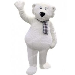 Performance White Bear Mascot Costumes Halloween Cartoon Character Outfit Suit Xmas Outdoor Party Outfit Unisex Promotional Advertising Clothings