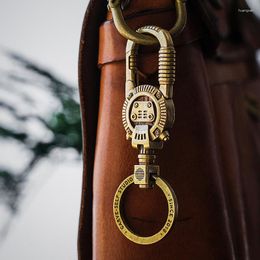 Keychains SR Pure Brass Mechanical Keychain Vintage Steam Punk Bag Pendant Creative Gift Boyfriend Personality Jewelry