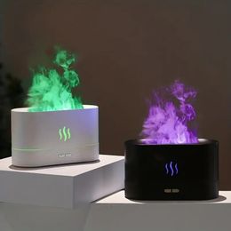 1pc Portable Cool Mist Usb Led Change Colour Room H2o Air Fire Flame Humidifier Aroma Essential Oil Diffuser Humidifier