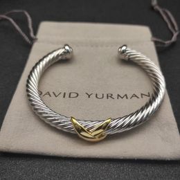 Dv Bangle Designer Jewellery David Yurma X 10Mm Bracelet High Quality Station Cable Cross Collection Vintage Ethnic Loop Hoop Punk Jewellery 3327