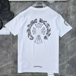 Men's Luxury Fashion t Shirts Brand Ch Hearts T-shirts Designers Men Women Tops Tees Horseshoe Sanskrit Cross Print Cotton T-shirt Loose Short Sleeve Tshirts M8MB