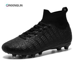 Safety Shoes GREENGLIN2408 Men Football FG High Ankle Soccer Boots Male Teenagers Adult Cleats Grass Training Match Sneakers 32 230922