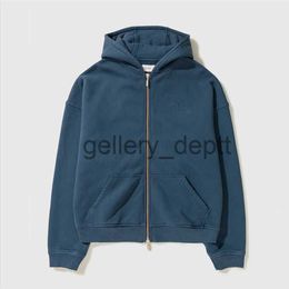 Men's Hoodies Sweatshirts Good Quality Blue Rhude Zipper Fashion Hoodie Men Rhude Embroidered RHUDE Coats Patchwork Capsule Zip Women Hoodies J230922