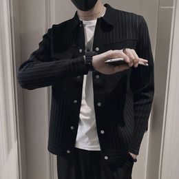 Men's Jackets Jacket Spring Autumn Mens Clothing Trend Fashion Personality Stripe Cardigan Sweater College Baseball Casual Coat