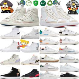 Trainers designer 77 High Casual Shoes Chamois Leather Sailcloth Black White Blue Red Pink Indigo Pine Green Mens Womens Fashion Outdoo Runner Sneakers