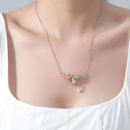 Pendant Necklaces Fashion Cool Wind Butterfly Necklace Simple Trend Color Enamel For Women