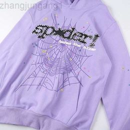 Fashion Hoodie Designer Young Thug Star Same Sp5der 555555 Purple Spider Web Hoodie Jacket