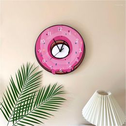 Wall Clocks Sweet Doughnuts Cute Creative Personalised Decoration Hanging Silent Dessert Shop Simple Clock