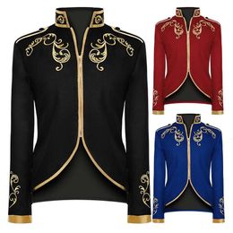 Men's Vests Mediaeval Jacket Embroidery Coat Victorian Jackets For Men Vintage Clothing Prince King Halloween Cosplay Costume 230921