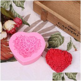 Other Arts And Crafts Heart Shaped Sile Soap Mold Flower Rose Sugar Molds Diy Fondant Making 3D Form Mod Handmade Cake Decorating To Dholi