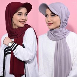 Ball Caps Women Baseball Hat Cap Hijab Chiffon Shawl Instant Bandana Abaya Turban For Sports Head Scarf