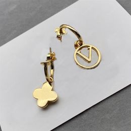 2022 Women Earrings Designer Hoop Earrings Fashion Ear Ring Brands Gold Jewelry Luxurys Earring Letters L Stud Heanpok Whole 2239F