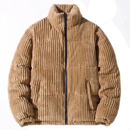 Men s Down Parkas Fashion Winter Jacket Men Thick Warm Streetwear Cotton Coat Mens Stand Collar Solid Color Zipper Outwear 230922