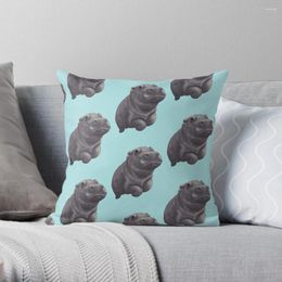 Pillow Cute Painted Baby Hippo Swimming - Digital Painting Throw Sofa Covers Cover