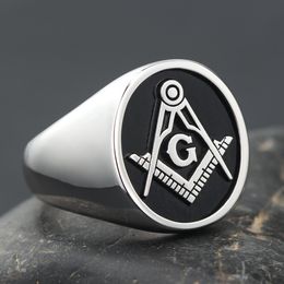 Wedding Rings Secret Master Mason Compass Freemason Masonic Signet Soild Real Sterling Silver Ring 230922