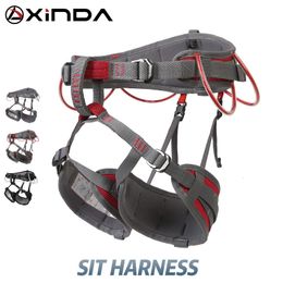 Climbing Harnesses Xinda Outdoor Rock Comfortable Climbing Harness Multifunctional Fully Adjustable SRT Downhill Safety Belt 230921