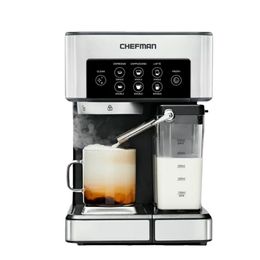 Chefman 1.8L Barista Pro Espresso, Cappuccino and Latte Machine with Milk Frother, Stainless Steel