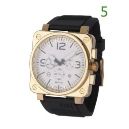 2023 New Mens BR Wristwatches Quartz Watch Bell Brown Leather Black Rubber Strap Ross 6 Han 368