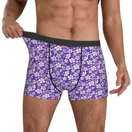 Underpants Ditsy Floral Underwear Purple Flowers 3D Pouch Trenky Boxer Shorts Pattern Briefs Stretch Male Plus Size 2XL
