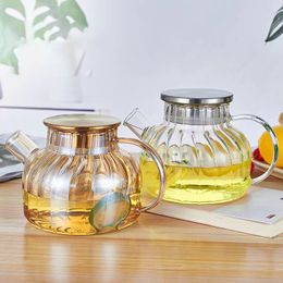 1000ml/34oz,Halloween Pumpkin Teapot, High Borosilicate Glass Water Pot with Strainer, Eco-Friendly Juice Kettle, Festival Party Supplies