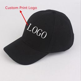 Ball Caps 1Pc Fashion Baseball Cap Custom Logo Letter Pattern Printing Casual Solid Color Unisex Adjustable Hip Hop Adult Hat