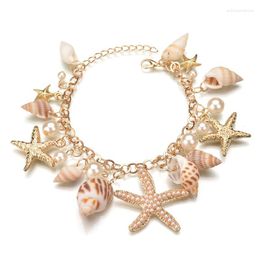 Charm Bracelets YADA Bohemian Starfish&Shell Ocean Style Bracelet&Bangles For Women Friendship Crystal Jewelry Bracelet BT200247