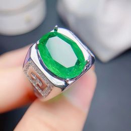 Wedding Rings Emerald Men s Ring 925 Sterling Silver Luxury Jewellery Designer 230922