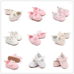 First Walkers Spring And Autumn Born Baby Solid Lace Butterfly Knot Mesh Embroidered Flower Button Princess Walking Shoes