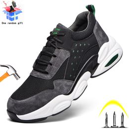 Safety Shoes Fashion Safety Shoes Men Steel Toe Cap Anti-puncture Work Boots Indestructible Anti-smashing Breathable Comfortable Sneakers 230922