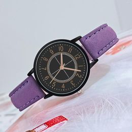 Wristwatches 2023 Digital Quartz Watch For Women Fashion Frosted Leather Strap Exquisite Versatile