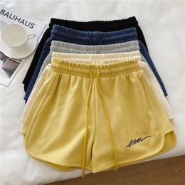 Running Shorts Sports Pants Casual Wide Leg Beach Short Letter Embroidery Loose Elastic Waist Women Workout