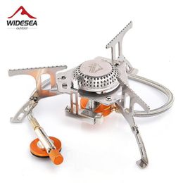 Camp Kitchen Widesea Camping Gas Stove Outdoor Tourist Strong Fire Heater Tourism Cooker Survival Furnace Supplies Equipment Picnic 230922