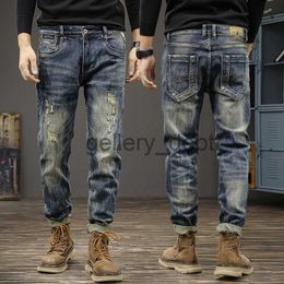 Men's Jeans 2023 Spring and Autumn New Fashion Trend Retro Ripped Jeans Men's Casual Elastic Comfortable High-Quality Large Size Trousers J230922