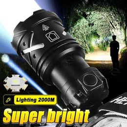 Head lamps Powerful LED Headlamp Lighting 2000M Super Bright Head Flashlight Tpye-c Rechargeable Headlamp Camping Fishing Headlight Lantern HKD230922