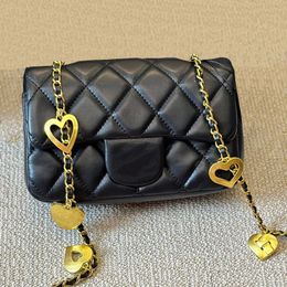 French Luxury Designer Mini Crossbody Bag Classic Diamond Lattice Women Fashion Love Chain Shoulder Bags Paris Double Letter Leather Flap Bag Handbag Shopping Bag