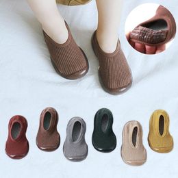 First Walkers Born Baby Boys Girls Socks Shoes Unisex Non-slip Floor Kids Soft Rubber Sole Infant Toddler Solid Color