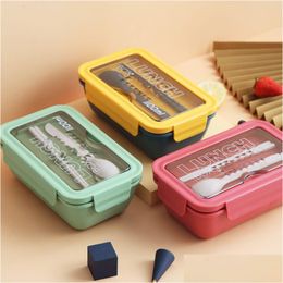 Lunch Boxes Microwave Box Containers With Compartments Bento Japanese Style Leakproof Food Container For Kids Tableware 20220902 Dro Dh4Se