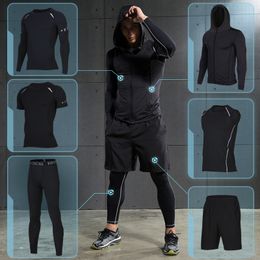 Men's Tracksuits Sportswear Gym Fitness Tracksuit Men's Running Sets Compression Basketball Underwear Tights Jogging Sports Suits Clothes Dry Fit 230922