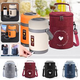 Lunch Bags 1 6L 2L USB Electric Heated Box Stainless Steel Food Warmer Bento Container Office Worker Student Cooler Bag 230921