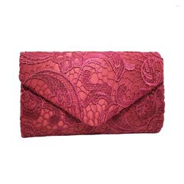 Evening Bags Envelope Clutches Lace Handbag Purse Pocket Pouch Decoration Pink