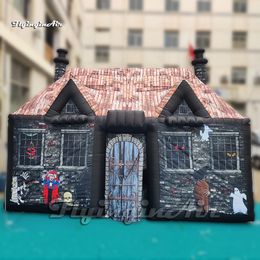 6m Halloween Party Cabin Inflatable Hallowmas Cottage Scary Ghost House Inflated Hotel Transylvania