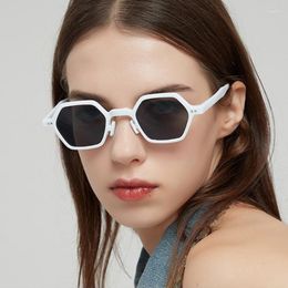 Sunglasses Vintage Rivet Small Punk Women Men Fashion Brand Polygon Sun Glasses Female Hip Hop Shades Colour