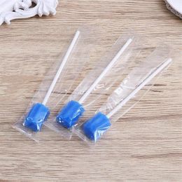 Forks Pack Of 100 Disposable Oral Care Sticks With Blue Sponge Tip And Hygiene Cotton Swabs For271v