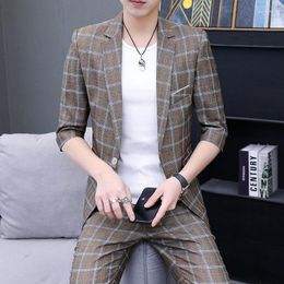 Men's Suits Suit Spring And Summer Korean Version Slim Leisure Sleeve Thin Small Jacket Seven Points Handsome Trend